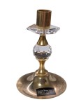 SFEȘNIC MICUȚ VINTAGE DIN ALAMĂ PLACATĂ CU AUR 24 K ȘI CRISTAL SWAROVSKI