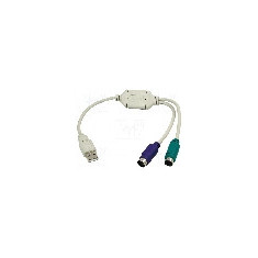 Cablu PS/2 soclu x2, USB A mufa, USB 1.1, lungime {{Lungime cablu}}, alb, LOGILINK - AU0004A