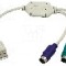 Cablu PS/2 soclu x2, USB A mufa, USB 1.1, lungime {{Lungime cablu}}, alb, LOGILINK - AU0004A