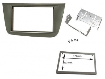 Cadru radio 2DIN cu console metalice + cadru (173&amp;times;103mm) Seat ALTEA 2004&amp;gt;2015 / TOLEDO 2004&amp;gt;2009 foto