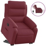 Cumpara ieftin Fotoliu electric rabatabil cu ridicare, rosu vin, textil