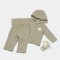 Set bluza cu gluga si pantaloni, Winter muselin, 100% bumbac - Verde, BabyCosy (Marime: 3-6 Luni)