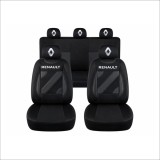 Set Huse Scaune Universale Nero Negru Personalizate cu Renault