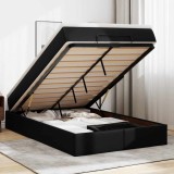 vidaXL Cadru pat otoman cu saltea neagră 120x190 cm piele artificială 3311026