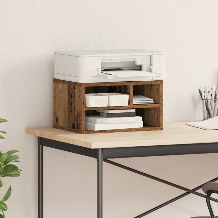 vidaXL Suport pentru imprimantă Lemn vechi 40 x 32 x 22.5 cm