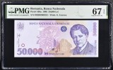 50000 lei 1996 PMG67 UNC bancnota gradata