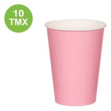 Pahare din Carton Roz, 270 ml, Set de 10 Bucăți, CMCLASS