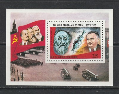 Equatorial Guinea 1978 - Programul Spatial Sovietic 20 de Ani S/S 1v MNH foto