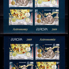 RO 2008 LP 1832 e " Europa 2009 - Astronomie ",colite pereche 445 I+ II ,MNH