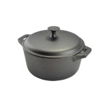 Oala din fonta cu capac 34 cm, 10 L &ndash; tratata cu ulei vegetal, Perfect Home