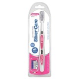 Cumpara ieftin Periuta dinti Silver Care One Sensitive Soft +1 rezerva interschimbabila Argint, actiune antibacteriana naturala si continua