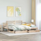 vidaXL Pat de zi cu extensie și sertare fără saltea, 80x200 cm 3302239