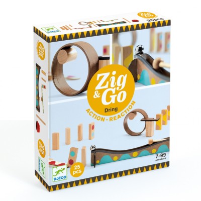 Set de constructie trasee Zig &amp;amp; Go Dring 25 piese, Djeco foto