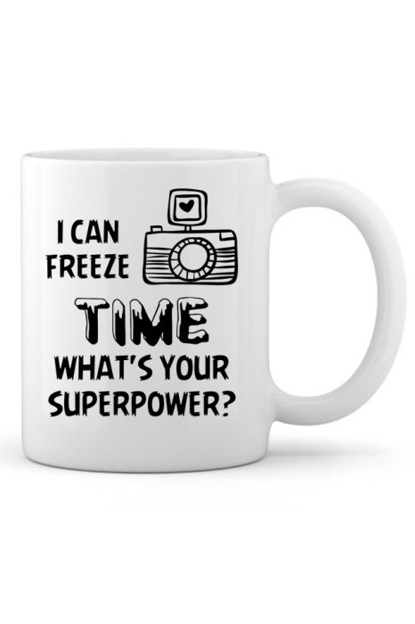 Cana alba personalizata &quot;I Can Freeze Time&quot;, INOVATIX&reg;. 330ml