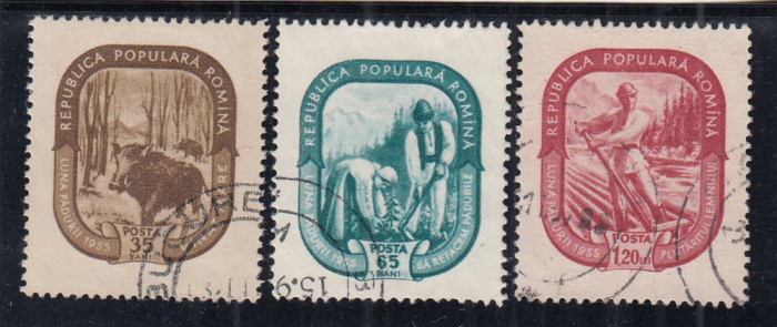 ROMANIA 1955 LP 380 LUNA PADURII SERIE STAMPILATA