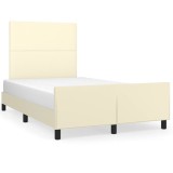 Cumpara ieftin Cadru de pat cu tablie, crem, 120x200 cm, piele ecologica