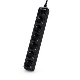 PRELUNGITOR CYBER POWER, Schuko x 6, conectare prin Schuko (T), cablu 1.8 m, 10 A, protectie supratensiune, negru, &quot;B0620SC0-DE&quot; (timbru verde 0.18 le