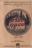 Gimnaziul &bdquo;Principele Nicolae&ldquo; Sinaia. Primul anuar 1925-1942. Director Nicolae