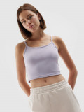 Crop-top slim unicolor pentru femei - violet, 4F Sportswear