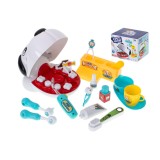 Set de joaca pentru copii Caine la dentist, include periuta, pasta de dinti, medicamente si instrumente medicale