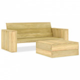 Set mobilier de grădină, 2 piese, lemn de pin tratat, vidaXL