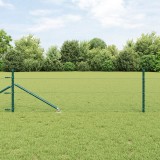 &Icirc;mprejmuire Hexagonală vidaXL Verde 0.4x10 m Oțel, St&acirc;lpi pentru &Icirc;mprejmuire vidaXL cu Spike 7 buc &Oslash;32 mm 60 cm Oțel Galvanizat