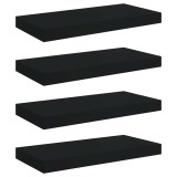 Cumpara ieftin Rafturi de perete suspendate, 4 buc., negru, 50x23,5x3,8 cm, MDF