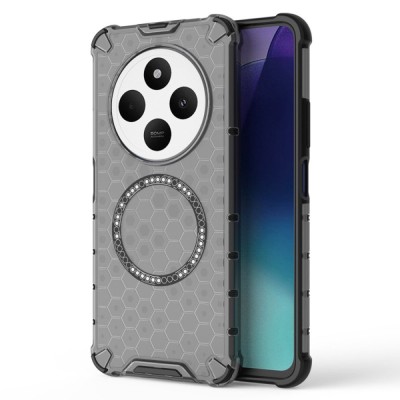 Husa transparenta Xiaomi Redmi 14C Techsuit HoneyComb Shield MagSafe, negru foto