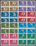 ROMANIA 1969 LP 694 SPORT BLOCURI DE 4 TIMBRE MNH