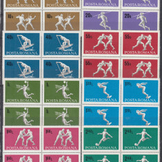 ROMANIA 1969 LP 694 SPORT BLOCURI DE 4 TIMBRE MNH