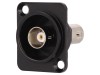 Conector BNC Soclu Izolat CLIFF CP30125 50 Ohm pentru Montare Panou Metalic Negru Adaptor