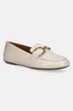 Geox mocasini de piele D PALMARIA femei, culoarea bej, cu toc plat, D45MUJ 000TU C1122