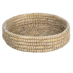 Tava decorativa/servire, design rustic, Paie, Bej, 36x8 cm
