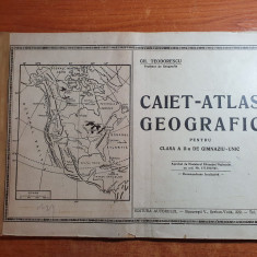 manual - caiet atlas geografic din anul 1947 - fara scrieri