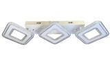 Cumpara ieftin Lustra LED 48W, 3 patrate cu cristale, alb, telecomanda, lumina rece/calda/neutra, intensitate reglabila