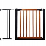 Poarta de siguranta Safety Gate pentru scari, ajustabila 103-110 cm, din otel si lemn, negru maro Household NewTrend