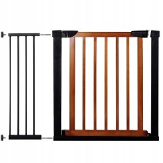 Poarta de siguranta Safety Gate pentru scari, ajustabila 103-110 cm, din otel si lemn, negru maro Household NewTrend