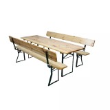 Cumpara ieftin Set berarie, masa dreptunghiulara, cu 2 banci cu spatar, 70 x 220 cm