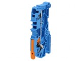 Conector de șine albastru 0,5-6mm2 2 borne, Wago