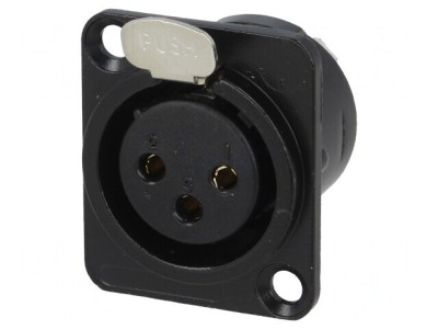 Soclu XLR Mamă 3-Pin Metalic Negru foto