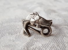 argint INEL STIUCA in CARLIG de efect VECHI vintage SPLENDID de colectie UNICAT