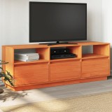 Cumpara ieftin Dulap TV, maro ceruit, 140x37x50 cm, lemn masiv de pin