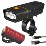 Cumpara ieftin Kit bicicleta lumini LED,Incarcare USB,Negru