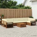 Cumpara ieftin Set de canapele de exterior 8 buc. 7-Locuri Natural si Crem
