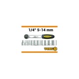 Antrenor cu clichet 1/4&quot; + chei tubulare Vorel 58600