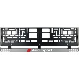 Set 2 bucati, suport numar inmatriculare argintiu Audi Sport