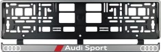 Set 2 bucati, suport numar inmatriculare argintiu Audi Sport