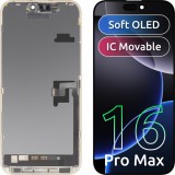 Cumpara ieftin Display cu Touchscreen MP compatibil cu Apple iPhone 16 Pro Max, cu Rama, Versiune Soft OLED FHD IC Movable, Negru