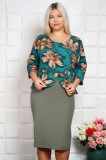 Cumpara ieftin Rochie cu peplum Ares Olive - 56Marimea, Yves