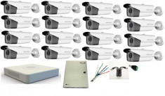 Kit complet 16 camere supraveghere exterior Hikvision 1080P 80 m IR foto